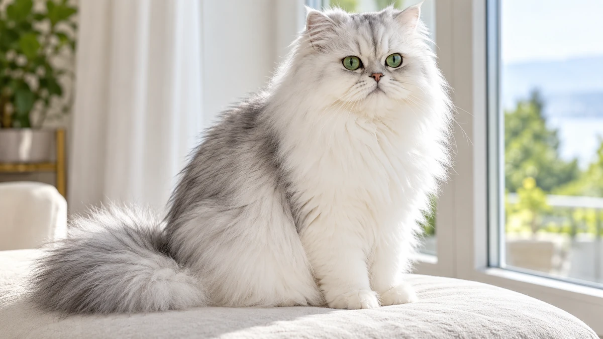 Chinchilla Kedi kedi — beyaz-gümüş karışım