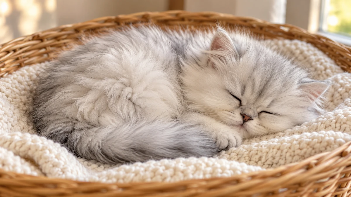 Chinchilla Kedi ilan — uyuyan Chinchilla yavru ilan fotoğrafı